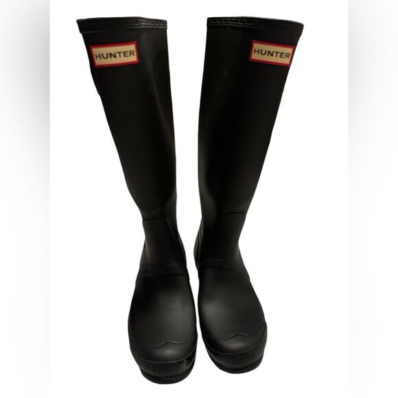 Hunter Women’s Original Tall Waterproof Solid Matte Black Size US 7 - Picture 1 of 14